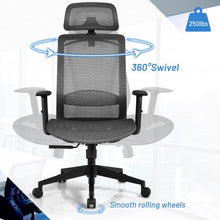 Load image into Gallery viewer, Height Adjustable Ergonomic High Back Mesh Office Chair with Hange-Gray