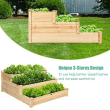 Load image into Gallery viewer, 3 Tier Elevated Wooden Vegetable Garden Bed