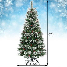 Load image into Gallery viewer, 6 ft Snow Flocked Artificial Christmas Hinged Tree