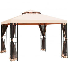 Load image into Gallery viewer, 10 x 10 ft 2 Tier Vented Metal Gazebo Canopy with Mosquito Netting