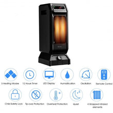 Load image into Gallery viewer, 1500W 12H Timer Remote Control Electric Space Heater