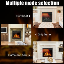 Load image into Gallery viewer, 18" Electric Fireplace Insert Freestanding and Recessed Heater Log Flame Remote