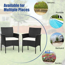 Load image into Gallery viewer, 2 pieces Patio Wicker Chairs with Cozy Seat Cushions