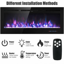 Load image into Gallery viewer, 50 " Electric Fireplace Recessed Wall Mounted with Multicolor Flame