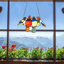 Load image into Gallery viewer, 14.5" Tiffany Glass Birds Window Panel Hangings with Chain