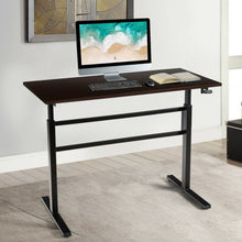 Load image into Gallery viewer, Height Adjustable Standing Desk with Crank Handle-Brown