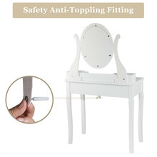 Load image into Gallery viewer, Vanity Set with Removable Makeup Organizer-White