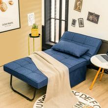Load image into Gallery viewer, Sofa Bed 4 in 1 Multi-Function Convertible Sleeper Folding footstool-Blue