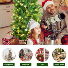 Load image into Gallery viewer, 5 ft PVC Hinged Pre-lit Artificial Fir Pencil Christmas Tree w/150 Warm White