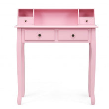 Load image into Gallery viewer, Removable Floating Organizer 2-Tier Mission Home Computer Vanity Desk-Pink