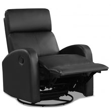 Load image into Gallery viewer, Recliner Chair Swivel Rocker Manual Single Sofa Lounger with Footrest-Black