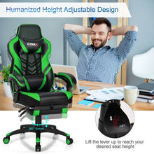 Load image into Gallery viewer, Adjustable Gaming Chair with Footrest for Home Office-Green