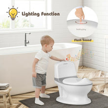 Load image into Gallery viewer, Kids Realistic Flushing Sound Lighting Potty Training Transition Toilet -Gray