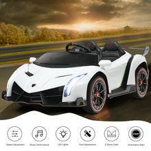 Load image into Gallery viewer, 12V 2-Seater Licensed Lamborghini Kids Ride On Car w/ RC & Swing Function-White