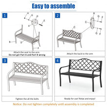 Load image into Gallery viewer, 50" Patio Garden Bench Loveseats