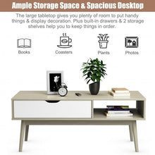 Load image into Gallery viewer, Coffee Cocktail Accent Table with Drawer and Storage Shelf-Gray