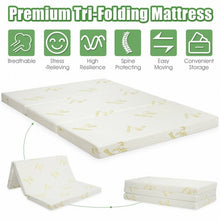 Load image into Gallery viewer, 4� Folding Foam Mattress Tri-fold Sofa Bed Mat-Full Size
