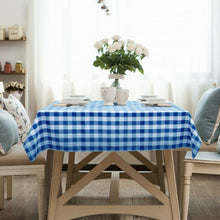 Load image into Gallery viewer, 10 Pcs 52" x 52" Square Polyester Plaid Dinner Tablecloth-Blue