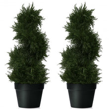 Load image into Gallery viewer, 2 pcs 25" In/outdoor Decoration Artificial Cedar Spiral Tree