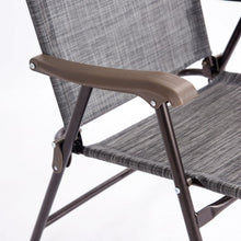 Load image into Gallery viewer, Set of 2 Patio Folding Sling Back Camping Deck Chairs-Gray