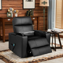 Load image into Gallery viewer, Massage Recliner Chair Seating with Swivel Tray&Remote Control-Black