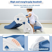 Load image into Gallery viewer, Freestanding Baby Mini Play Climber Slide Set w/HDPE & Anti-Slip Foot Pads-Blue
