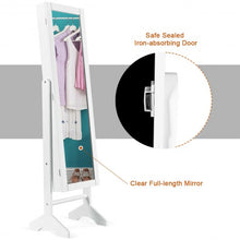 Load image into Gallery viewer, Freestanding Mirrored Jewelry Armoire Cabinet with Lights
