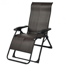 Load image into Gallery viewer, Patio Rattan Zero Gravity Lounge Chair