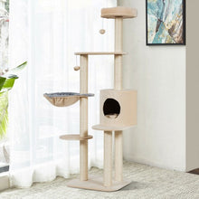 Load image into Gallery viewer, 56.5" Multi-Level Cat Tree Kitten Climbing Tower-Beige
