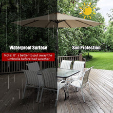 Load image into Gallery viewer, 9 Ft and 32 LED Lighted Solar Patio Market Umbrella Shelter with Tilt and Crank-Tan