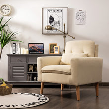 Load image into Gallery viewer, Accent Chair Cushioned Linen Armchair with Waist Pillow Sofa Chair-Beige