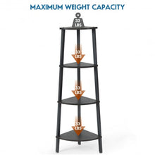 Load image into Gallery viewer, 4-Tier Corner Shelf Metal Storage Rack Domestic Bookcase-Silver