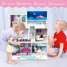 Load image into Gallery viewer, 3 Level Kids Pretend Play Doll Cottage House