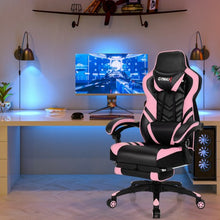 Load image into Gallery viewer, Adjustable Gaming Chair with Footrest for Home Office-Pink