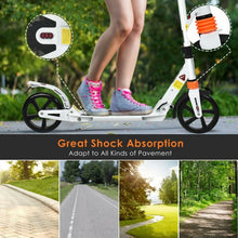 Load image into Gallery viewer, Folding Aluminium Adjustable Kick Scooter with Shoulder Strap-White