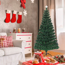Load image into Gallery viewer, 5'/6'7' LED Fiber Optic Artificial Christmas Tree w/ Top Star-5'