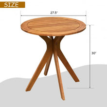 Load image into Gallery viewer, 27" Outdoor Round Solid Wood Coffee Side Bistro Table