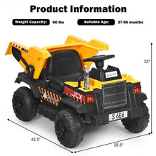 Load image into Gallery viewer, 12V Battery Kids Ride On Dump Truck with Electric Bucket