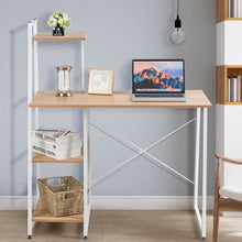 Load image into Gallery viewer, Computer Desk with Shelves Study Writing Desk Workstation Bookshelf-Natural