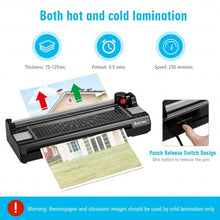 Load image into Gallery viewer, 13" Hot and Cold Paper Trimmer with Corner Rounder and 25 Pouches-Black