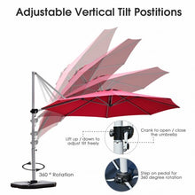 Load image into Gallery viewer, 11' Patio Offset Cantilever Umbrella 360° Rotation Aluminum Tilt-Red