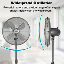 Load image into Gallery viewer, 16" Metal Adjustable Oscillating Pedestal Fan-Black
