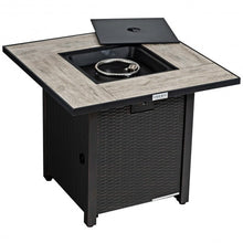 Load image into Gallery viewer, 30� Square Propane Gas Fire Pit Table Ceramic Tabletop