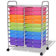 Load image into Gallery viewer, 20 Drawers Storage Rolling Cart Studio Organizer-Multicolor