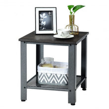 Load image into Gallery viewer, Industrial End Table 2-Tier Side Table-Silver