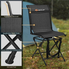 Load image into Gallery viewer, Foldable 360-degree Swivel Hunting Chair with Iron Frame for All-weather Outdoor