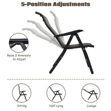 Load image into Gallery viewer, Patio Rattan Folding Chair with Armrest