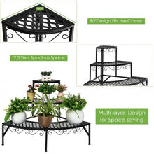 Load image into Gallery viewer, 3 Tier Metal Corner Plant Display Rack
