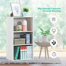 Load image into Gallery viewer, 3 Open Shelf Bookcase Modern Storage Display Cabinet-White