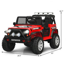 Load image into Gallery viewer, 12V Kids Remote Control Electric Ride On Truck Car with Lights and Music -Red